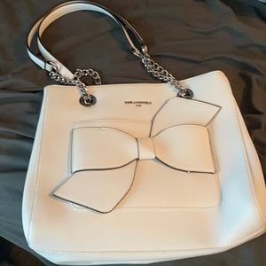 NWOT Karl Lagerfeld white handbag.